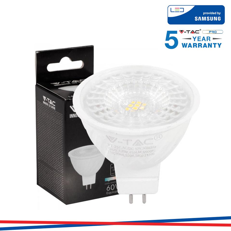 LED FARETTO SAMSUNG CHIP GU5.3 6W MR16 RIPPLE PLASTICA 110   6500K