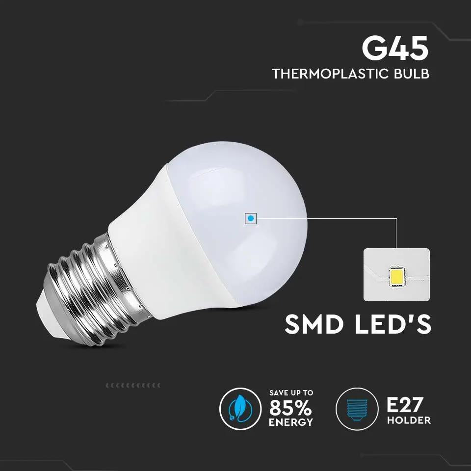 LED LAMPADINA SAMSUNG CHIP 6.5W E27 G45 PLASTICA 6000K
