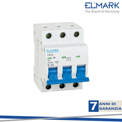 INT. MAGNETOTERMICO C2A 6KA 3P C63N CURVA C