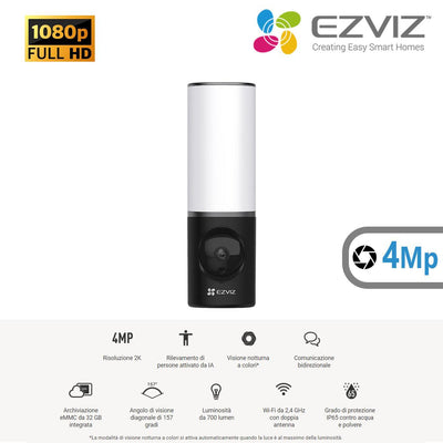 TELECAMERA PER ESTERNO 4MP WI-FI CON IA SD 32GB EZVIZ