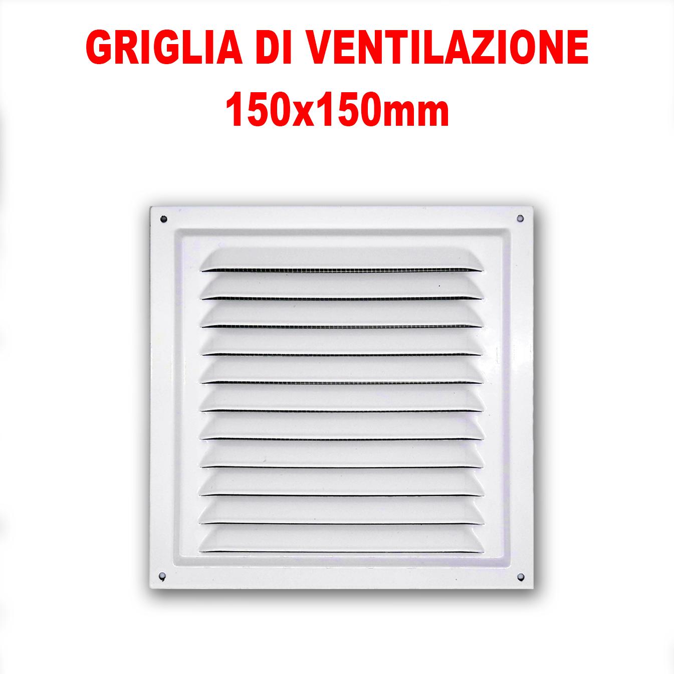 GRIGLIA DI VENTILAZIONE IN METALLO 150X150MM