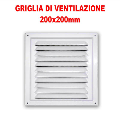 GRIGLIA DI VENTILAZIONE IN METALLO 200X200MM