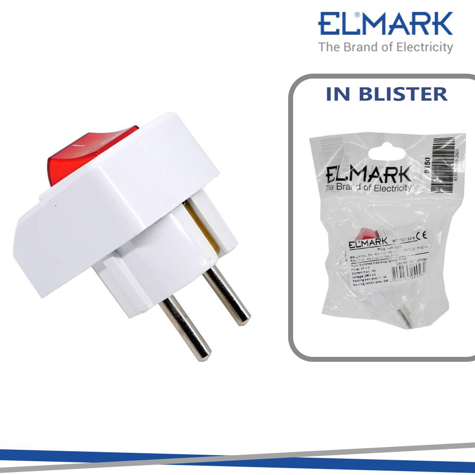 ELMARK SPINA CON INTERRUTTORE 16A 2P+E BIANCO