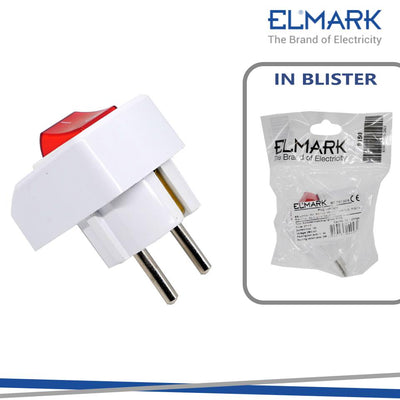 ELMARK SPINA CON INTERRUTTORE 16A 2P+E BIANCO