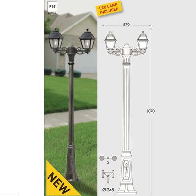 GIGI BISSO/MARY 2L NERO E27 LED 8,5W CCT 207CM