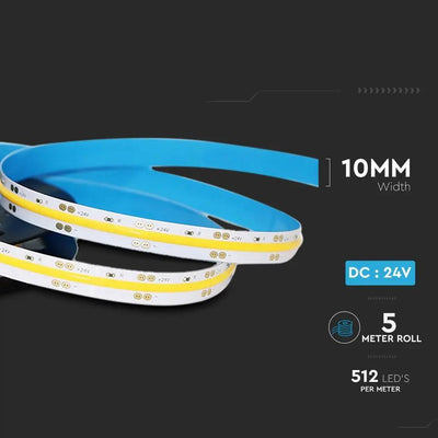 LED COB  STRISCIA  IP20 24V 6500K 512 LEDS 12W/M