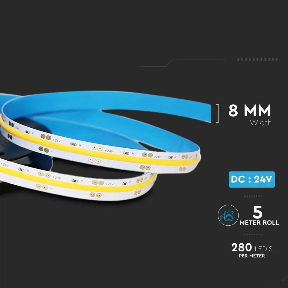 LED COB STRISCIA LIGHT IP20 24V 6400K 280 LEDS 10W/M