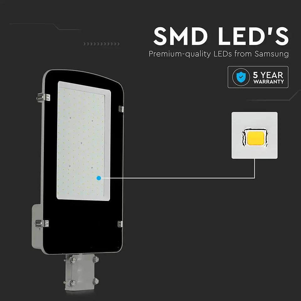 LED ARMATURA STRADALE SAMSUNG CHIP A++ 5 ANNI WARRANTY 100W CORPO GRIGIO 4000K