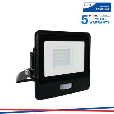 20W LED PIR SENSORE PROIETTORE SAMSUNG CHIP CORPO NERO 3000K