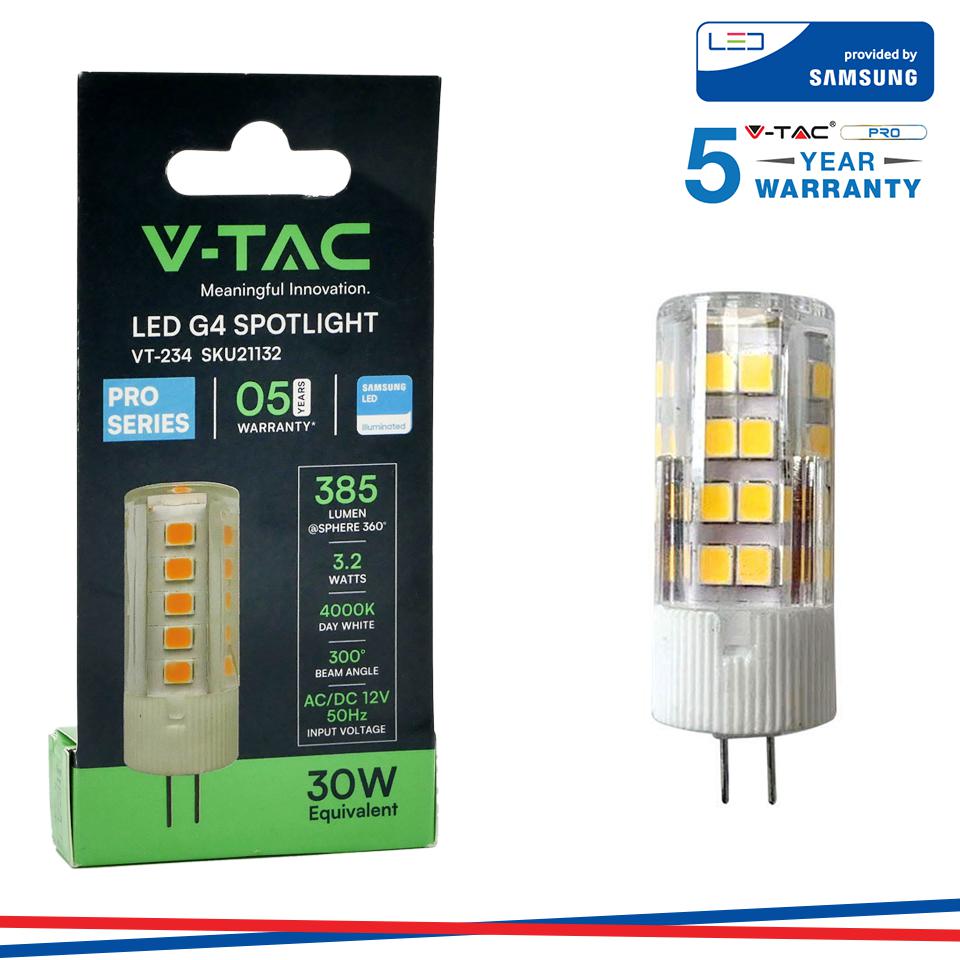 LED LAMPADINA SAMSUNG CHIP G4 3.2W PLASTICA 3000K