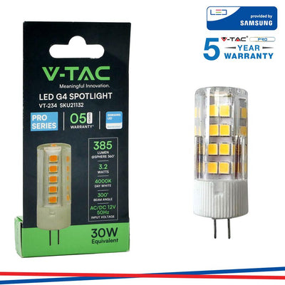 LED LAMPADINA SAMSUNG CHIP G4 3.2W PLASTICA 4000K