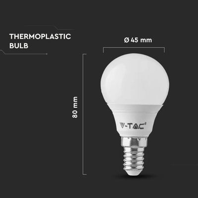 LED LAMPADINA 4.5W E14 P45 3000K 6PCS/PACK