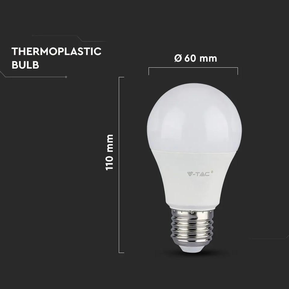 LED LAMPADINA 10.5W E27 A60 THERMOPLASTICA 6500K 3PCS/PACK