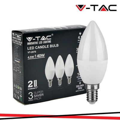 LED LAMPADINA 4.5W E14 CANDELA 3000K 3 PCS/BLISTER