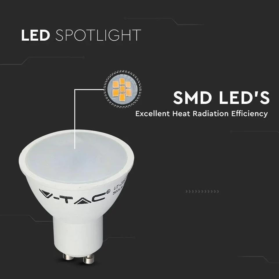 LED LAMPADINA 4.5W GU10 SMD WHITE PLASTICA MILKY COVER 3000K 3PCS/PACK