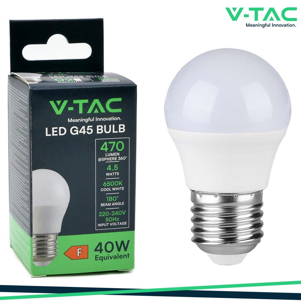 LED LAMPADINA 4.5W E27 G45 3000K