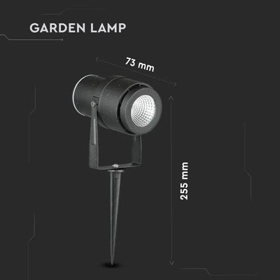 12W LED PICCHETTO DA GIARDINO LAMP CORPO NERO 4000K