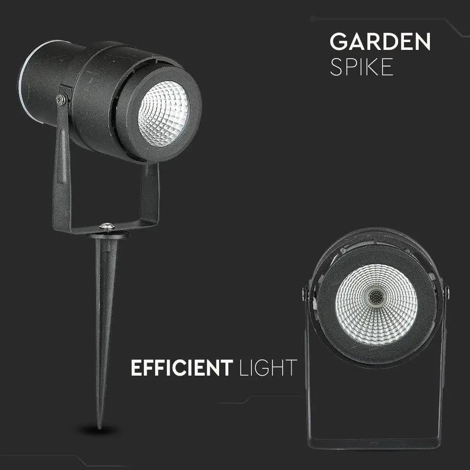 12W LED PICCHETTO DA GIARDINO LAMP CORPO NERO 4000K