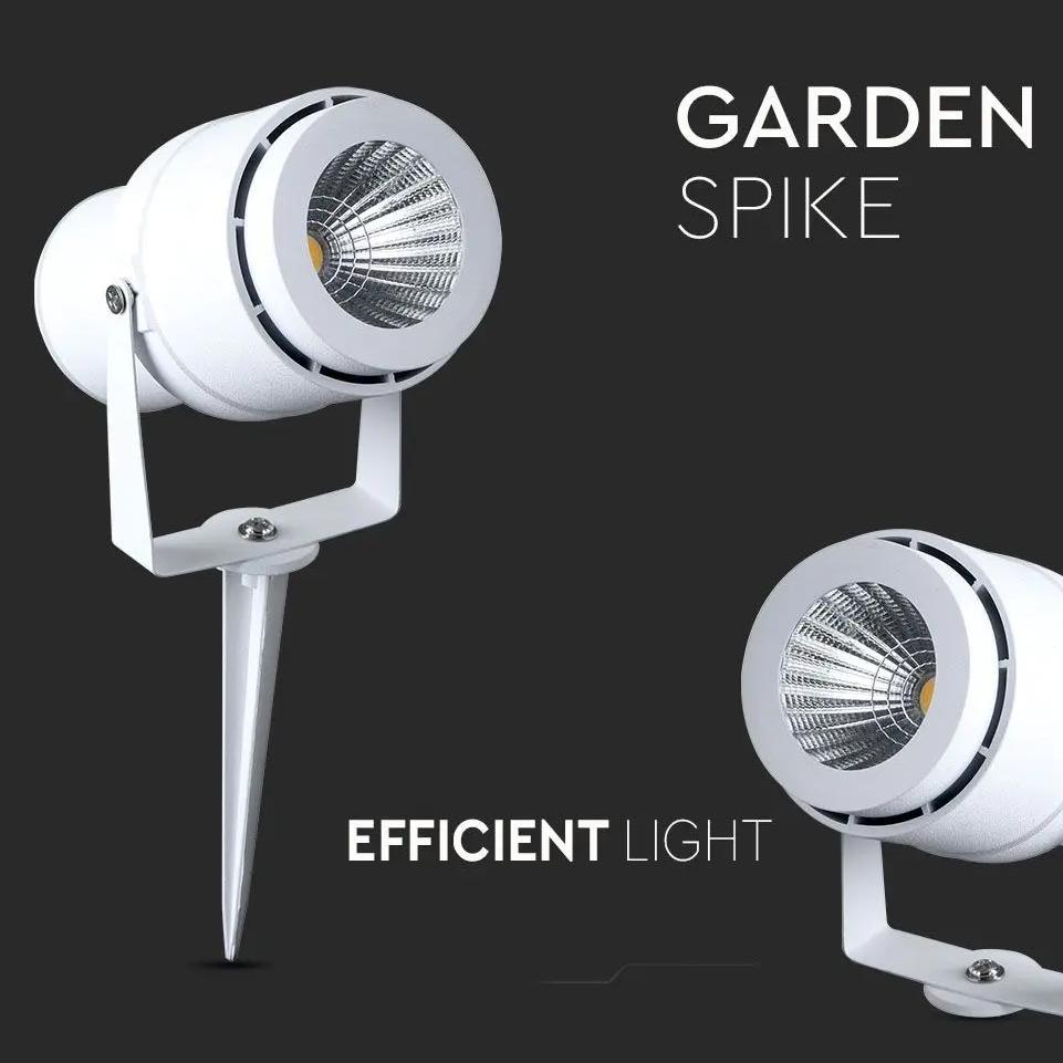 12W LED PICCHETTO DA GIARDINO LAMP CORPO BIANCO 3000K