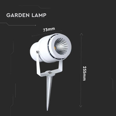 12W LED PICCHETTO DA GIARDINO LAMP CORPO BIANCO 4000K