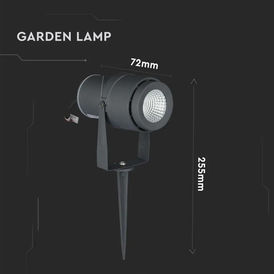 12W LED PICCHETTO DA GIARDINO LAMP GREY BODY 3000K