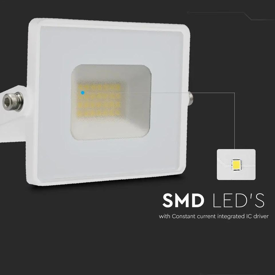 20W LED PROIETTORE SMD G2 E-SERIES CORPO BIANCO 4000K