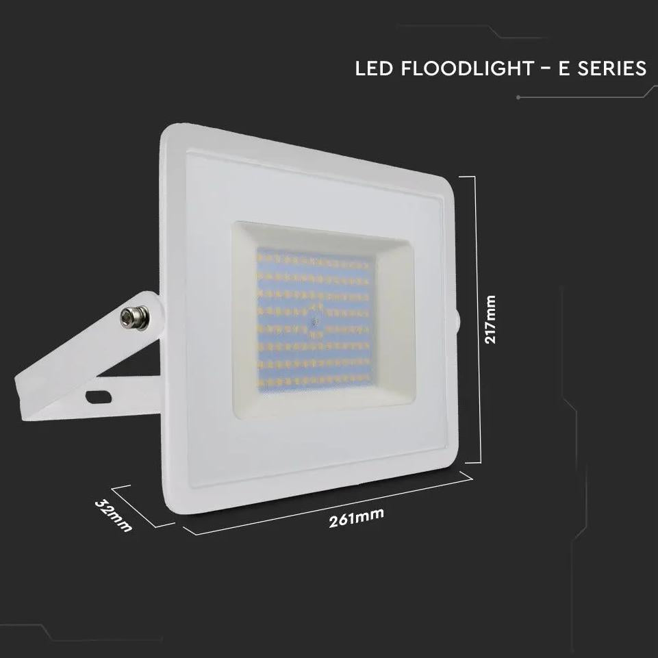 100W LED PROIETTORE SMD E-SERIES G2 CORPO BIANCO 6500K