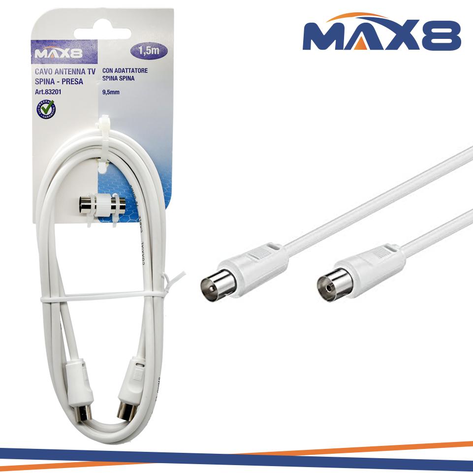 PROLUNGA TV SPINA/PRESA 9,5MM L 1,5M ADATTATORE SP/SP BIANCA