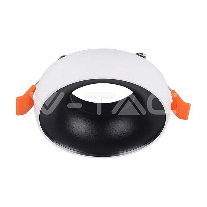 GU10 FITTING ROTONDO BIANCO FRAME NERO REFLECTOR