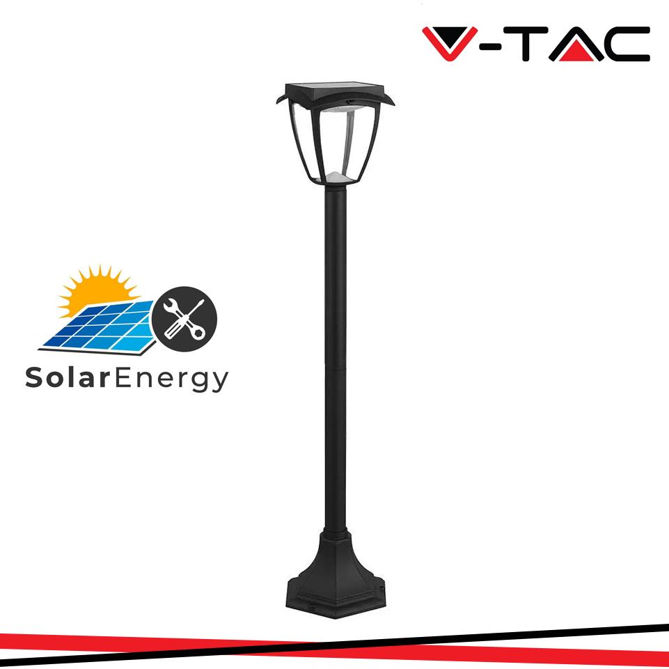 2W LED SOLAR STAND LAWN CORPO NERO 3000K, 6000K IP44