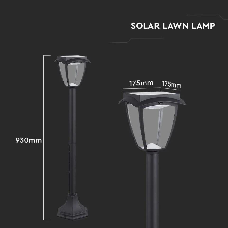 2W LED SOLAR STAND LAWN CORPO NERO 3000K, 6000K IP44