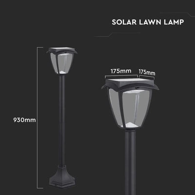 2W LED SOLAR STAND LAWN CORPO NERO 3000K, 6000K IP44