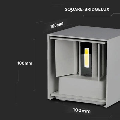5W WALL LAMPADA DA GIARDINO BRIDGLUX CHIP CORPO GRIGIO QUADRATO IP65 4000K