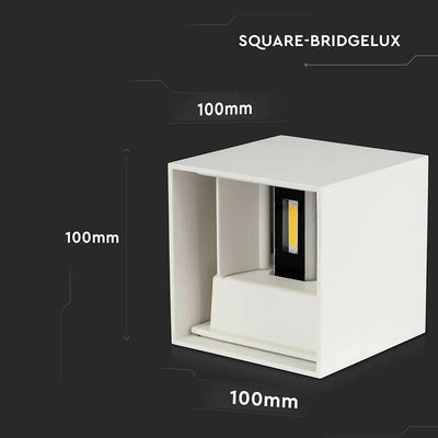 11W LED  LAMPADA DA GIARDINO BRIDGELUX CHIP BIANCO 3000K QUADRATO