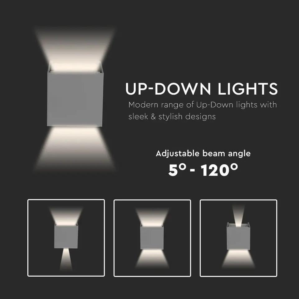 11W LED  LAMPADA DA GIARDINO BRIDGELUX CHIP GRIGIO 4000K QUADRATO