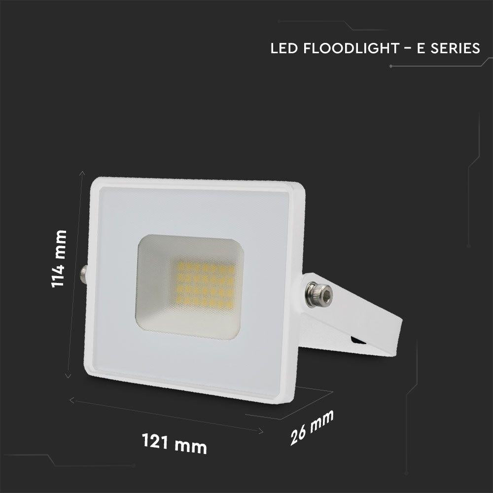 20W LED PROIETTORE SMD G2 E-SERIES CORPO BIANCO 6500K