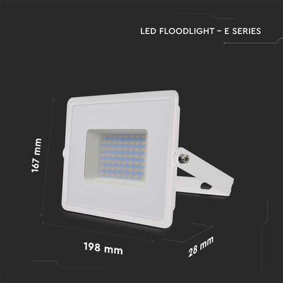 50W LED PROIETTORE SMD E-SERIES G2 CORPO BIANCO 6500K