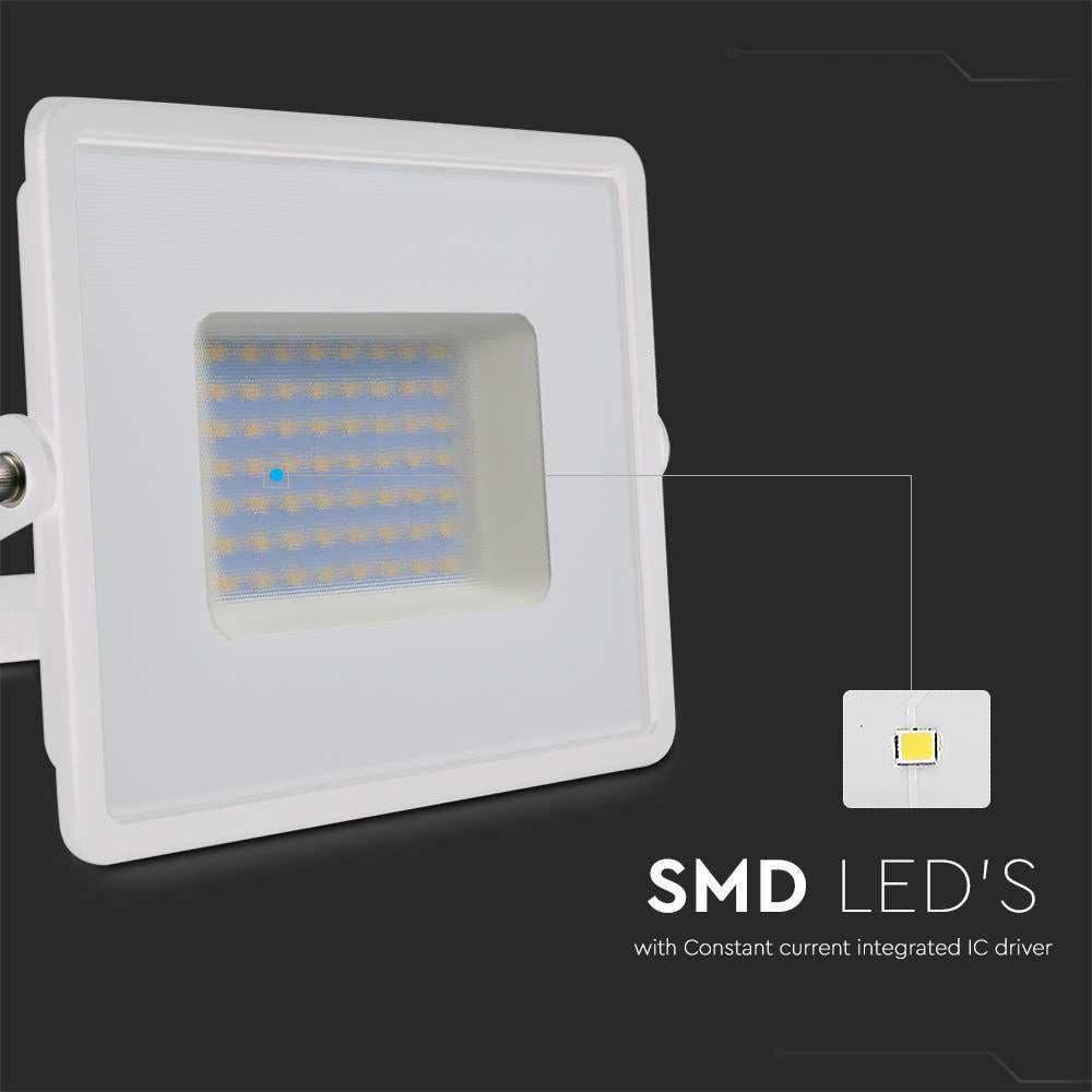 50W LED PROIETTORE SMD E-SERIES G2 CORPO BIANCO 6500K