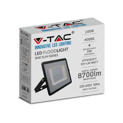 100W LED PROIETTORE SMD E-SERIES G2 CORPO NERO 4000K