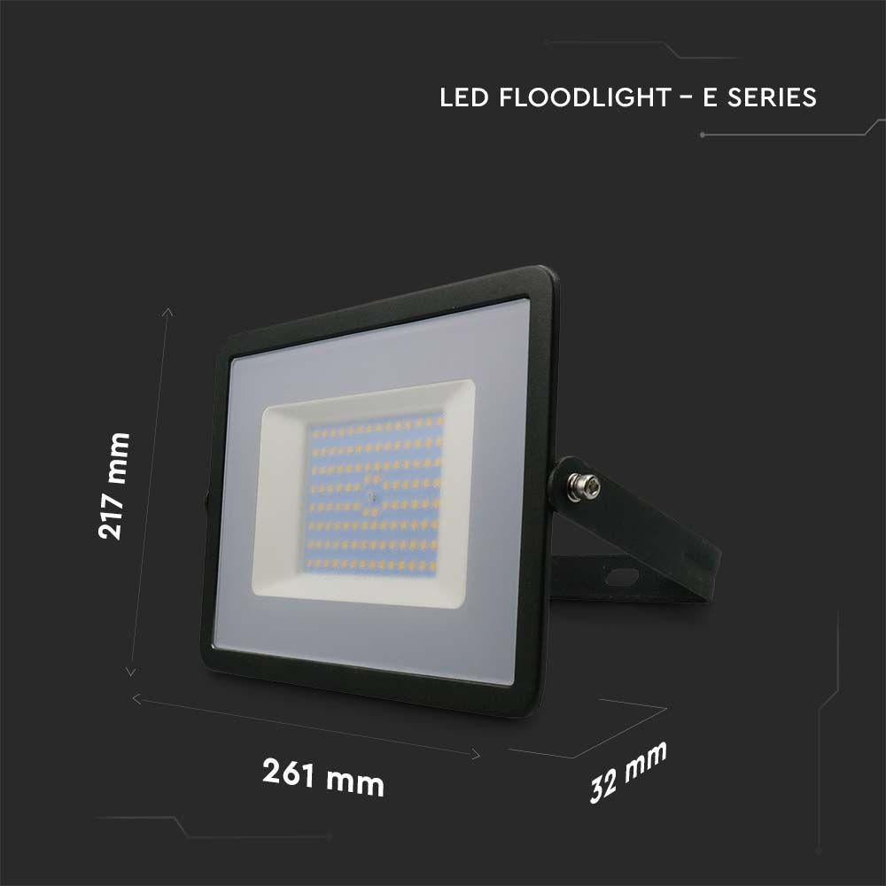 100W LED PROIETTORE SMD E-SERIES G2 CORPO NERO 4000K