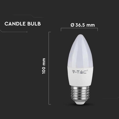 LED LAMPADINA 4.5W E27 CANDLE 6500K