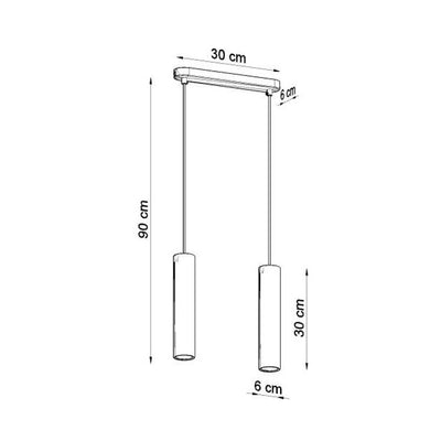 LAMPADARIO A SOSPENSIONE PENWO2 2XGU10 IN LEGNO