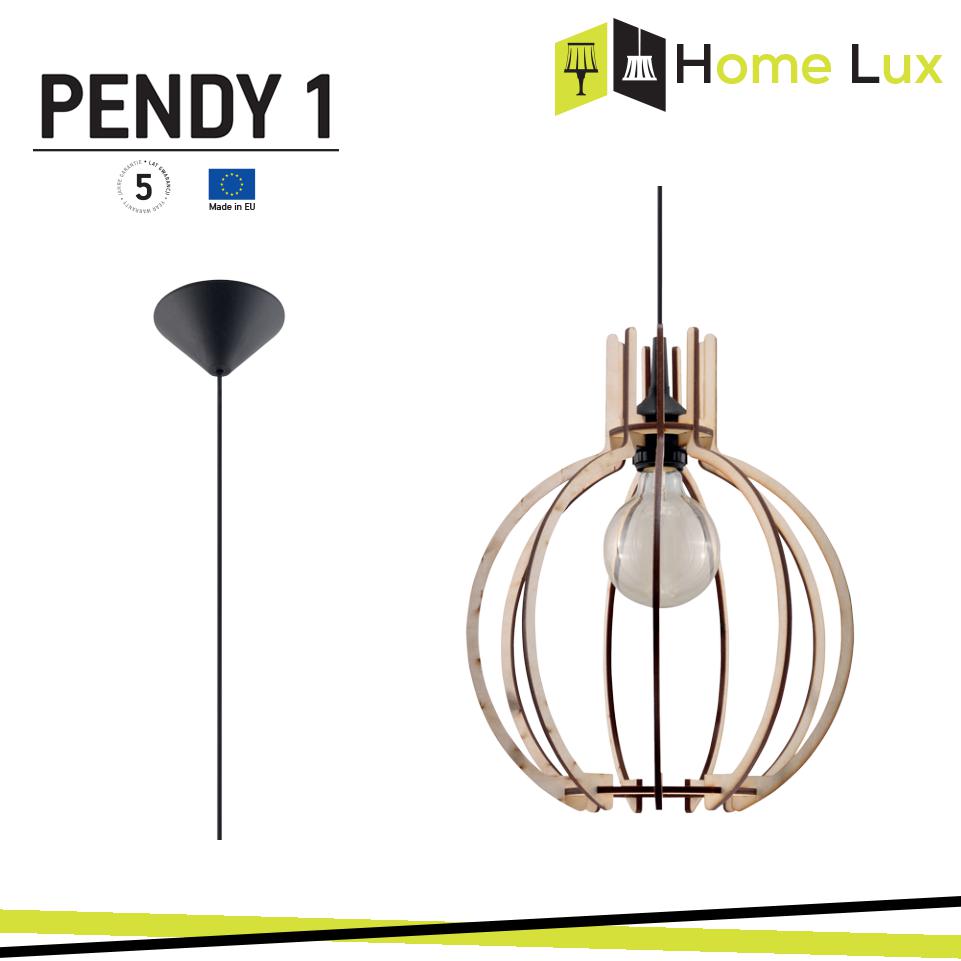 PENDENTE PENDY 1 E27 IN LEGNO