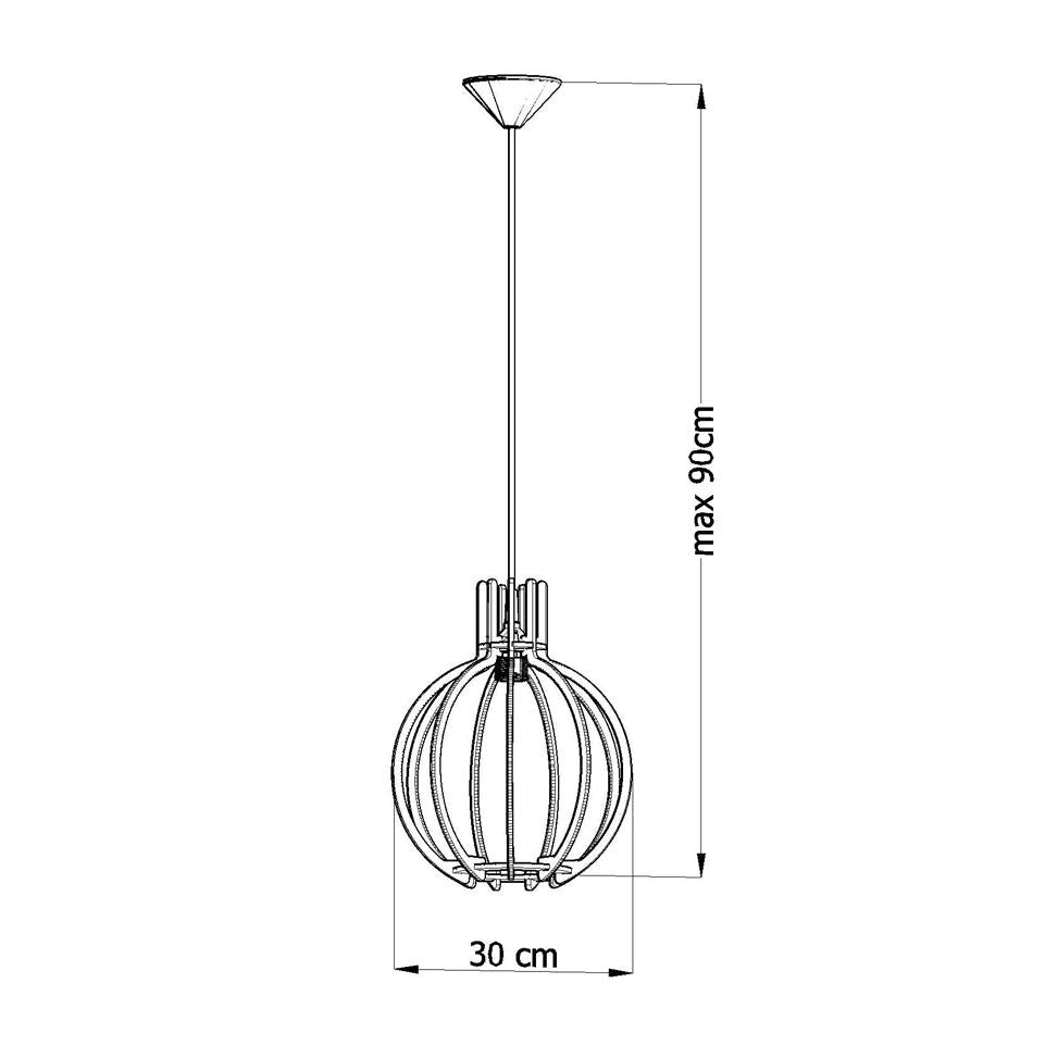 PENDENTE PENDY 1 E27 IN LEGNO