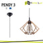 PENDENTE PENDY 3 E27 IN LEGNO