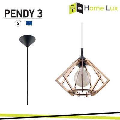 PENDENTE PENDY 3 E27 IN LEGNO