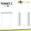 PENDENTE PENMET 2XGU10 IN METALLO BIANCO