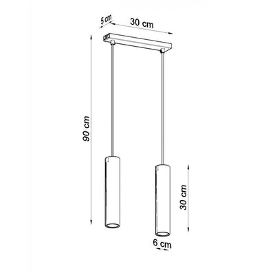 PENDENTE PENMET 2XGU10 IN METALLO BIANCO