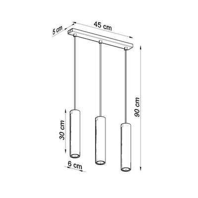 PENDENTE PENMET 3XGU10 IN METALLO NERO