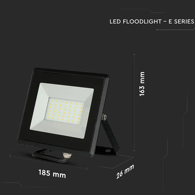 30W LED PROIETTORE SMD E-SERIES G2 CORPO NERO 4000K